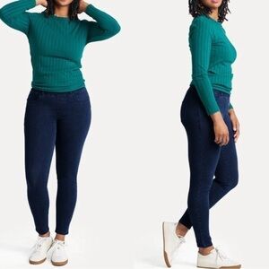 Betabrand Skinny Leg 4 Pocket Yoga Denim Pants Size Small Cotton Blend Pull On